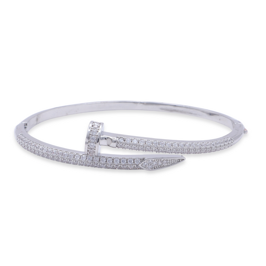 BRAZALETE CARTIER CLAVO PLATEADO 19CM 3MM