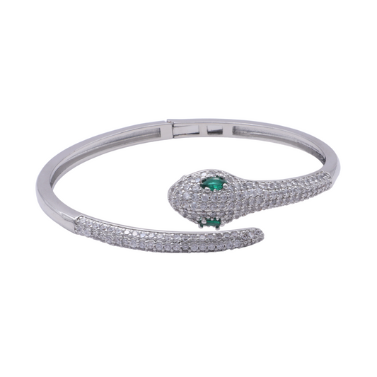 BRAZALETE DE SERPIENTE PLATEADO 18CM 4MM