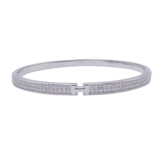 BRAZALETE HERMES PLATEADO 19CM 4MM