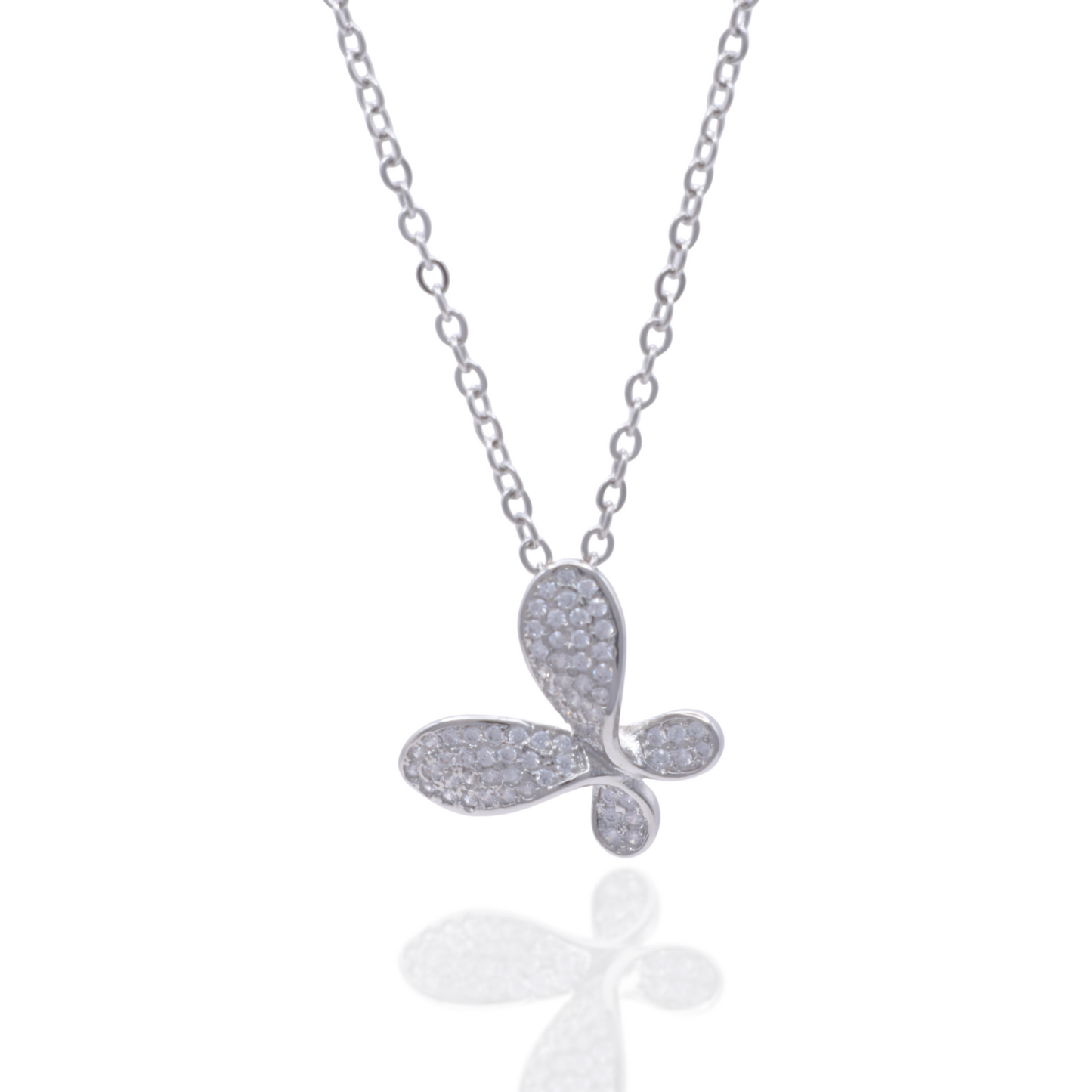 COLLAR MARIPOSA POP PLATEADO 45CM