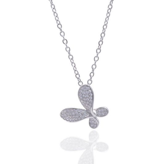 COLLAR MARIPOSA POP PLATEADO 45CM