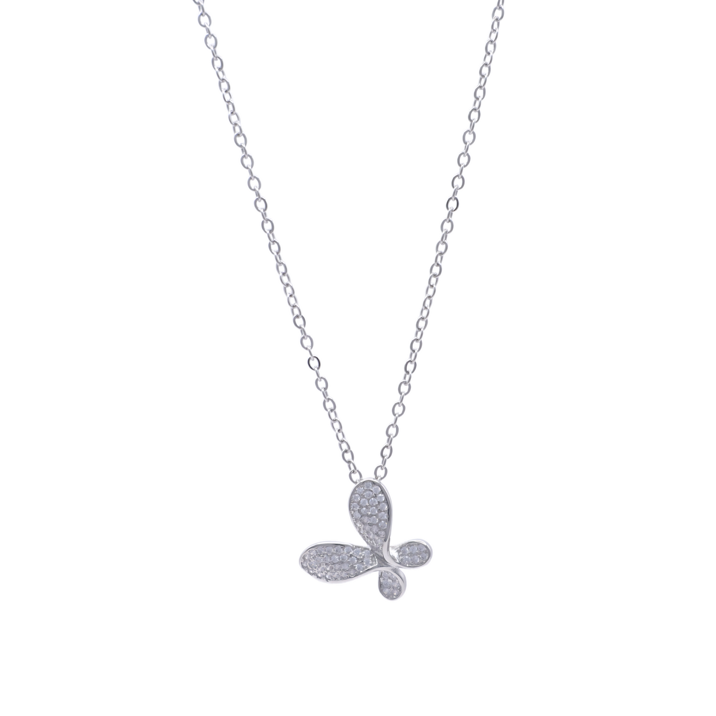 COLLAR MARIPOSA POP PLATEADO 45CM