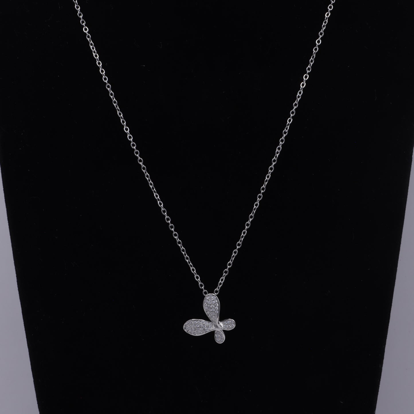 COLLAR MARIPOSA POP PLATEADO 45CM